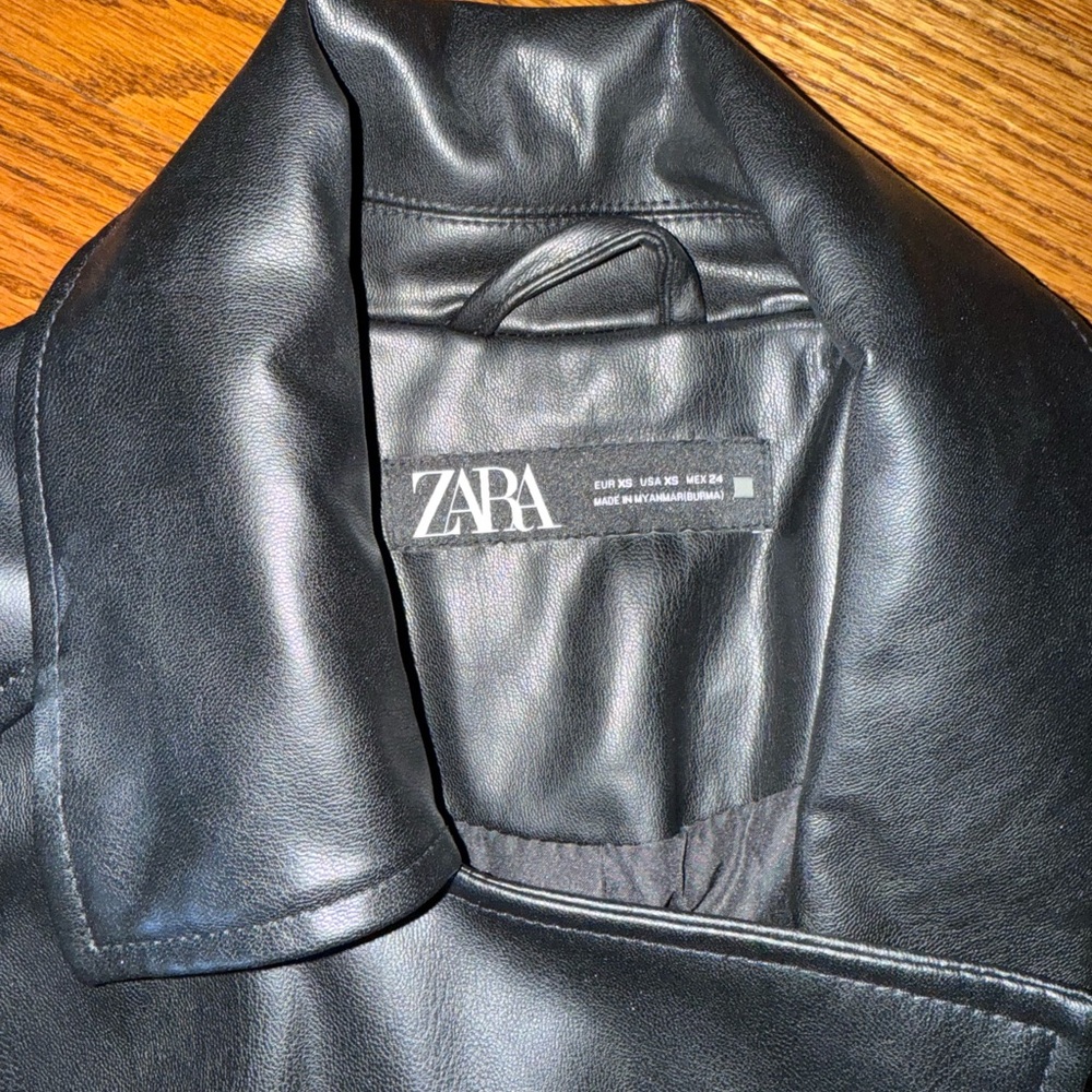 Zara faux leather trench coat